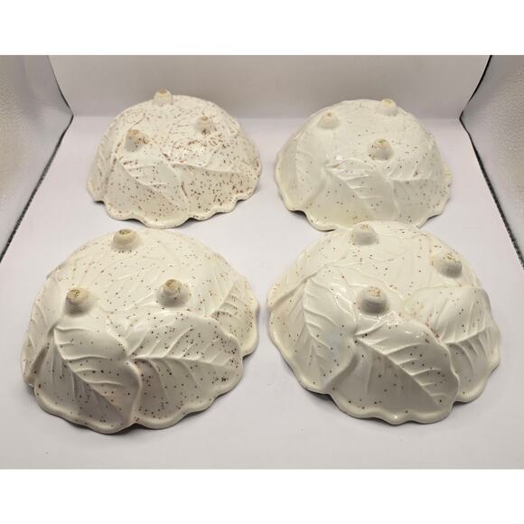 Vintage Melamine Cabbage Leaf Footed Bowls – Set of 4 - Picture 3 of 3